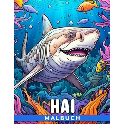Abbildung von Hai Malbuch: Themen Malbuch für Kinder, ideales Geschenk Kinder Perfekt zur Entspannung in jeder Umgebung.
