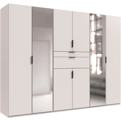 Abbildung von Wimex Drehtürenschrank &quot;Moldau TOPSELLER Garderobe&quot;, Kleiderschrank mit Spiegel und Schublade in 2 Breiten schwarze Griffe