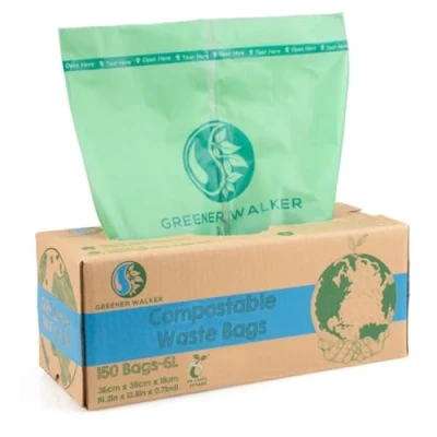 Abbildung von Greener Walker 6L 150Beutel 100% Kompostierbare biologisch abbaubar Müllbeutel 6L/10L/30L Küchen Lebensmittel Abfallbeutel mit EN13432 Zertifizierung