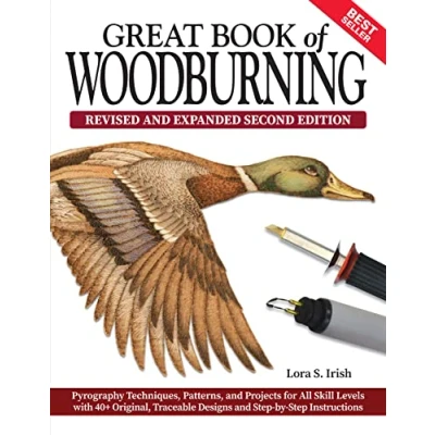 Abbildung von Great Book of Woodburning: Pyrography Techniques, Patterns, and Projects for All Skill Levels With 40+ Original, Traceable Designs step by Instructions