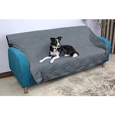 Abbildung von Pawsee Wasserdicht Hundedecke rutschfest，Waschbar Hundematte wasserdichte Couch Bett Überwurf Sofa Schutzdecke,Reisedecke Unterwegs für Hunde Katze, L(203x152cm)