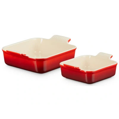 Abbildung von Le Creuset Auflaufform Tradition quadratisch kirschrot 2tlg