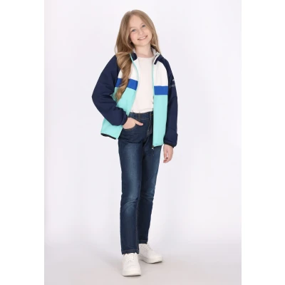 Abbildung von Schmuddelwedda Übergangsjacke für Kinder, Größe: 128, Türkis colorblock