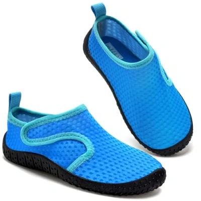 Abbildung von Kinder Wasserschuhe Jungen Badeschuhe Aquaschuhe Schwimmschuhe Strandschuhe rutschfeste Schuhe Schnell Trocknend(Blau 31EU)
