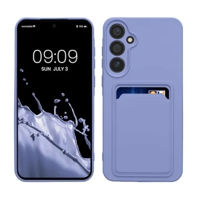 Abbildung von kwmobile Handyhülle kompatibel mit Samsung Galaxy A55 5G Hülle Handy Cover Fach für Karten in Lavendel