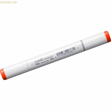 Abbildung von COPIC Sketch Marker Typ YR 09, Chinese Orange, professioneller Pinselmarker, mit einer Super Brush Spitze und Medium Broad