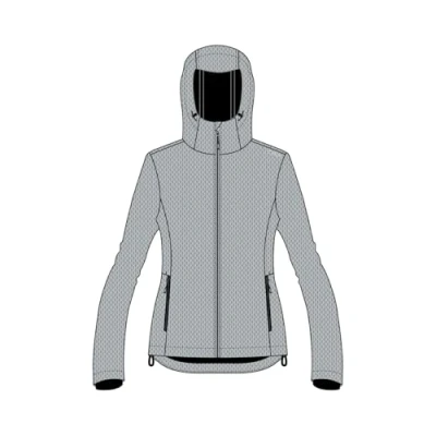 Abbildung von CMP Damen Softshelljacke mit fester Kapuze, Aluminium Mel., 42