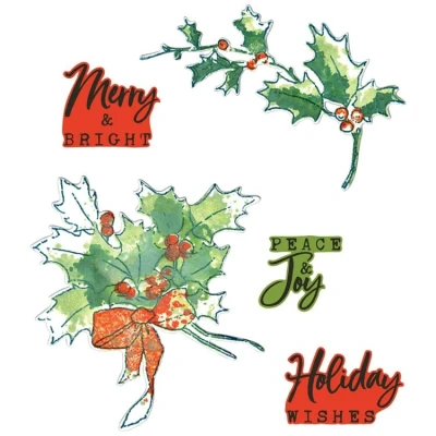 Abbildung von Sizzix 49 and Market transparente Stempel mit Rahmen, A5 Stempel, Bleistiftlinie, Stechpalme