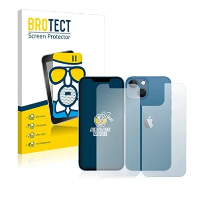 Abbildung von BROTECT Entspiegelungs Schutzglas für Apple iPhone 13 mini (Display+Rückseite) Schutz Folie Panzerfolie Glas Matt [Extrem Kratzfest 9H, Anti Reflex]