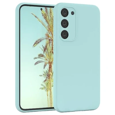 Abbildung von EAZY Case Bumper kompatibel mit Samsung Galaxy S23 Plus Flüssig Silikon Handyhülle, Futter, Anti Scratch, Fallschutz, Ganzkörper Handyhülle Seidig Weicher Berühren Mint Grün