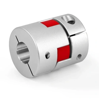 Abbildung von Flexible Wellenkupplung Plum Klauenkupplung, D25 L30 Aluminium Kupplungswelle verbinden 5mm bis 8mm für 3D Drucker CNC Maschine und Servostufenmotor (6.35 * 10mm)