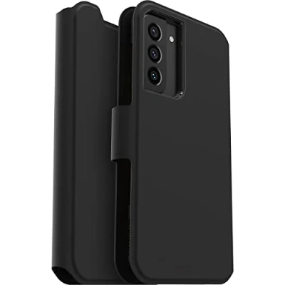 Abbildung von Samsung Galaxy S22 Plus Hülle Kunstleder OtterBox Klapphülle Handyhülle Schwarz Shockproof/Stoßfest