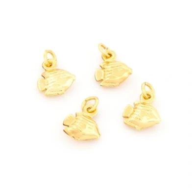 Abbildung von Vintageparts Anhänger als Fisch mit 18k Goldbeschichtung 4 Stück Schmuck zum Selber basteln, DIY Schmuckzubehör