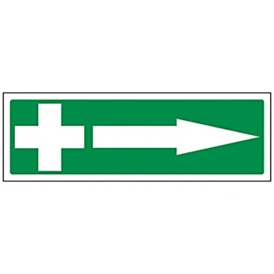 Abbildung von vsafety 31020 ax s &quot;Erste Hilfe Pfeil rechts&quot; Erste Allgemeine Schild, selbstklebend, Landschaft, 300 mm x 100 mm, grün