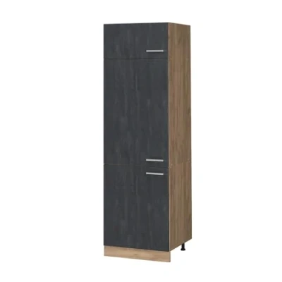Abbildung von Vicco Kühlumbauschrank R Line, Schwarz Beton/Goldkraft Eiche, 60 cm