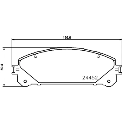 Abbildung von HELLA 8DB 355 015 461 Bremsbelagsatz nicht für Verschleißwarnanzeiger vorbereitet mit Zubehör TOYOTA: RAV4 IV SUV, III V, LEXUS: RX