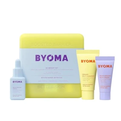 Abbildung von BYOMA ORIGINAL So Bright Behandlungsset Hautpflegeset Tri CERAMIDE COMPLEX (30 ml + 15 ml) Mini Reiniger mit reichhaltiger Creme, glänzendes Serum 1,0 fl oz, 0,5