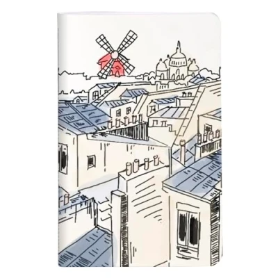 Abbildung von Clairefontaine 812431C Notizheft Moulin Rouge, mit Fadenbindung 7,5x12 cm, 24 Blatt, blanko, sortiert, 1 Stück