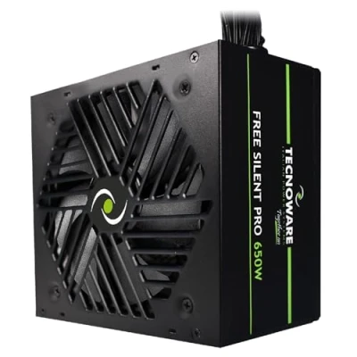 Abbildung von Tecnoware Netzteil Free Silent PRO 650 für erweiterte PCs mit NVIDIA GeForce GTX RTX Grafikkarte, leiser Lüfter, PCI E Anschlüsse, CPU 4+4, SATA, Molex
