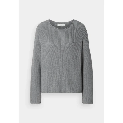 Abbildung von Marc O&#039;Polo Longsleeve BOAT NECK Strickpullover, Damen, Größe: Large, Grey granite melange