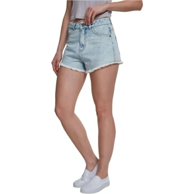 Abbildung von Urban Classics Damen Ladies Denim Hotpants Shorts, Blue Bleached, 28