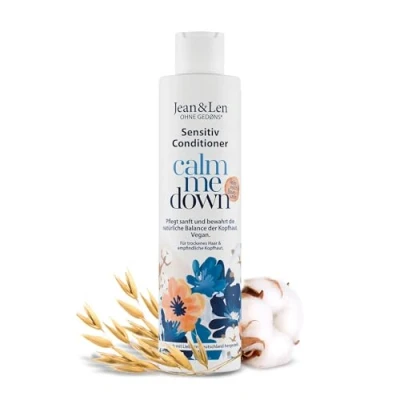 Abbildung von Jean &amp; Len Conditioner Sensitiv Hafermilch Baumwolle, für trockenes Haar und empfindliche Kopfhaut, verwöhnende sanfte Pflege, ohne Silikone Parabene, vegan, 300 ml