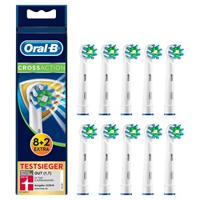 Abbildung von Braun Oral B 4210201207290 CrossAction Aufsteckbürsten Mit Bakterienschutz, Verhindert Bakterielles Wachstum Auf Den Borsten, 10 Stück