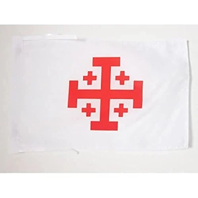 Abbildung von AZ FLAG Flagge Orden Vom Heiligen Grab Zu Jerusalem 45x30 Cm Mit Kordel Ossh Fahne 30 x 45 Flaggen