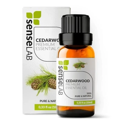 Abbildung von SenseLAB Ätherisches Zedernholzöl 100% reines, natürliches, therapeutisches Zedernöl für Diffusor und Luftbefeuchter Haar Hautpflegeöl Insektenschutzmittel (10 ml)