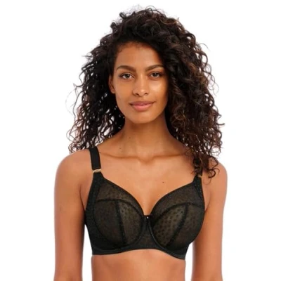Abbildung von Freya Damen Women&#039;s Starlight Underwire Side Support Bra BH mit voller Abdeckung, Undurchsichtige, Schwarz, 65L