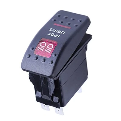 Abbildung von Mintice 12V KFZ Rot LED Licht Beleuchtet Wippenschalter Kippschalter Auto Armaturenbrett Schalter Light