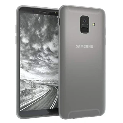 Abbildung von EAZY CASE Hülle kompatibel mit Samsung Galaxy A6 (2018) Schutzhülle Silikon, matt &amp; Ultra dünn, Slimcover, Handyhülle, Hülle/Soft Case, Silikonhülle, Backcover, Transparent