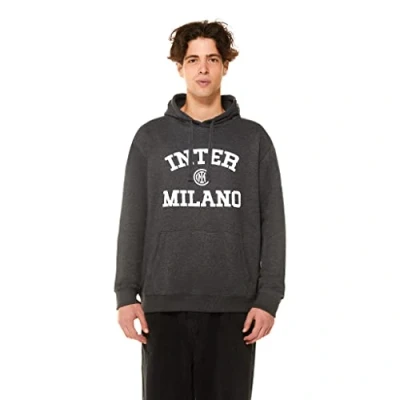 Abbildung von Inter FC Internazionale Milano S.p.A Sweatshirt mit Kapuze, Unisex Erwachsene, offizielles Produkt, Kollektion Back to Stadium, grau, L