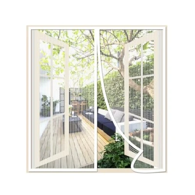 Abbildung von Risareyi Magnet Fliegengitter Fenster 110x125cm, Weiß Atmungsaktiver Masche Balkontür Ohne Bohren Moskitonetz Insektenschutz Tür, Automatische Schließung