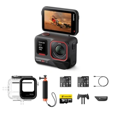Abbildung von Insta360 Ace Pro 2 Tauch Bundle 8K wasserdichte Actionkamera mit Leica entwickelt, 1/1,3&quot; Sensor, Dual KI Chip System, führende Schwachlichtleistung, bestes Audio, Flipscreen &amp; Editing