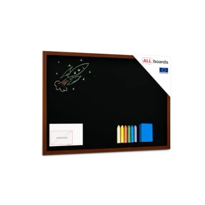 Abbildung von ALLboards Kreidetafel mit lackiertem Holzrahmen 150x100cm, schwarz, Schreibtafel, Kreide + Zubehör Set, Schreibtafel zum Aufhängen, Tafel gastronomie, Wand Holz