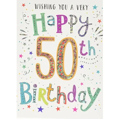 Abbildung von Regal Publishing Moderne Geburtstagskarte zum 50. Geburtstag, 20,3 x 15,2 cm, weißer Rauch
