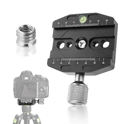 Abbildung von Schnellwechselplatte Klemme 70mm, Schnellspannklemme für Arca Swiss, QR 70N Quick Release Plate Clamp, Metallklammer Schnellwechselplatte, Stativ Universal Schnellwechselsitz