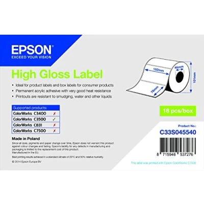 Abbildung von Epson High Gloss Label, 102 x 76 mm, 415 Stück
