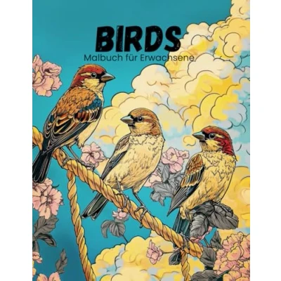 Abbildung von Birds Malbuch für Erwachsene: kreatives Ausmalbuch mit fantastischen Wesen, ausgefallenen Vogelarten und einzigartigen Naturmotiven Jugendliche Senioren