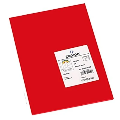 Abbildung von Canson 200040162 Iris Vivaldi glattes, farbiges Papier, A4, rot 15