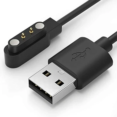 Abbildung von TUSITA Ladegerät Kompatibel mit AGPTEK LW11, Ticwatch GTX, YAMAY SW022, Xiaomi Haylou Solar LS05 (4mm Abstand von 2 Ladestiften) USB Magnetisches Ladekabel Kabel 3.3ft 100cm Smartwatch Zubehör