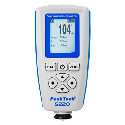 Abbildung von PeakTech Profi Schichtdickenmessgerät/ Ultraschall Schichtdickenmesser mit USB für Auto Lack, (Fe und Non Fe) Metall wie Zink, Gold, Stahl Aluminium, 1 Stück, P 5220
