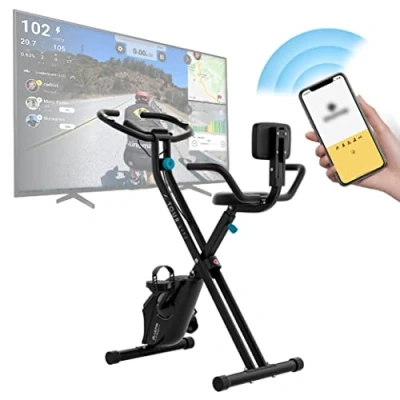 Abbildung von Bluefin Fitness Tour Lite Heimtrainer für den Hausgebrauch das Heimtraining Kinomap kompatibel faltbarer Konsole Magnetwiderstan zusammenklappbar