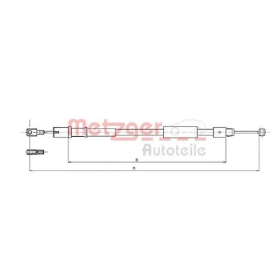 Abbildung von METZGER 10.9836 Handbremsseil hinten rechts 1152/903 COFLE MERCEDES BENZ: Vito Bus, Mixto