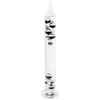 Abbildung von esschert design Fensterthermometer, Galileo Thermometer, Glasthermometer mit Kugeln, 7.9 x 40 cm