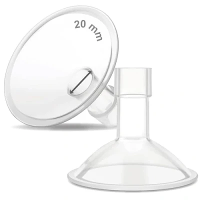 Abbildung von Maymom MyFit Crater Series Kleiner zweiteiliger 20 mm Sauger kompatibel mit Medela Milchpumpen; Ersetzen Sie Schilde; Passen den flexiblen Anschluss an; 2 Stück
