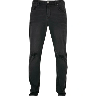 Abbildung von Urban Classics Jeans Straight Leg, Herren, Größe: Large, Black destroyed washed
