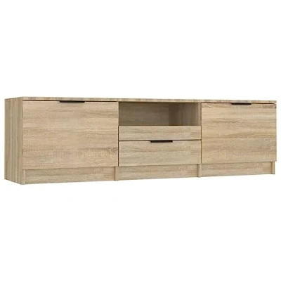 Abbildung von vidaXL TV Schrank Lowboard Möbel Tisch Board Sideboard Fernsehschrank Fernsehtisch HiFi Sonoma Eiche 140x35x40cm Holzwerkstoff