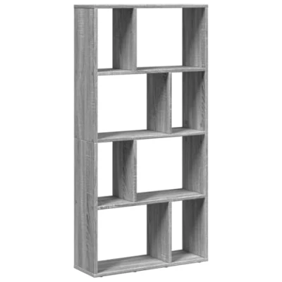 Abbildung von vidaXL Bücherregal, Standregal 8 Fächer, Raumteiler Regal für Wohnzimmer Schlafzimmer Büro, Aufbewahrungregal Aktenregal Büroregal, Grau Sonoma Holzwerkstoff